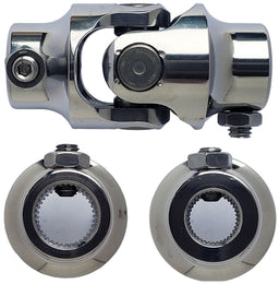 BORGESON 3/4"-36 x 5/8"-36 - Spline x Spline Borgeson Polished Stainless Steel Single Needle Bearing Universal Joint BOR12341 Autofit