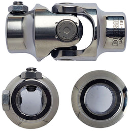 BORGESON 3/4"DD x 3/4"Smooth - Spline x Smooth Bore Borgeson Polished Stainless Steel Single Needle Bearing Universal Joint BOR12496 Autofit