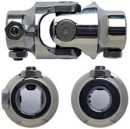 BORGESON 3/4"DD x 9/16"-26 - Spline x Spline Borgeson Polished Stainless Steel Single Needle Bearing Universal Joint BOR12490 Autofit