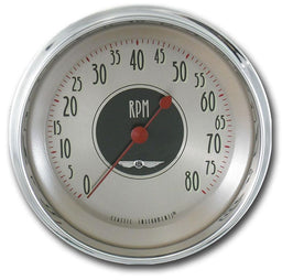 CLASSIC 8000 RPM, Curved Glass All American Nickel Series 3-3/8 Tacho With (With High Step Bezel) CIAN80SHC Autofit