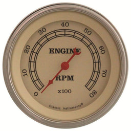 CLASSIC 8000 RPM, Flat Glass Vintage 3-3/8 Tacho ( With S/S Bezel) CIVT80SLF Autofit