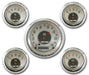 CLASSIC Kit Includes 3-3/8" KPH Speedo With 2-1/8" Accessories Gauges, Curved All American Nickel Series 5 Gauge Kit (with High Step Bezels) CIAN00SHC Autofit