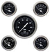 CLASSIC Kit Includes 3-3/8" KPH Speedo With 2-1/8" Accessories Gauges, Curved Classic Black Hotrod Series 5 Gauge Set CIHR00SLC Autofit