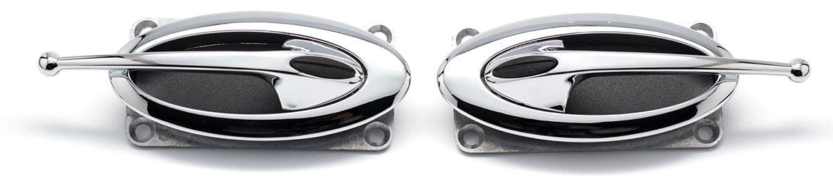 CLAYTON Chrome Plated with Black Inserts Billet Elliptical Ball End Door Handle CLA-EL502 Autofit
