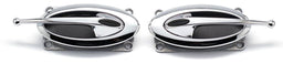 CLAYTON Chrome Plated with Black Inserts Billet Elliptical Ball End Door Handle CLA-EL502 Autofit