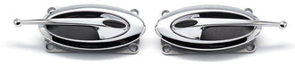 CLAYTON Chrome Plated with Black Inserts Billet Elliptical Ball End Door Handle CLA-EL502 Autofit