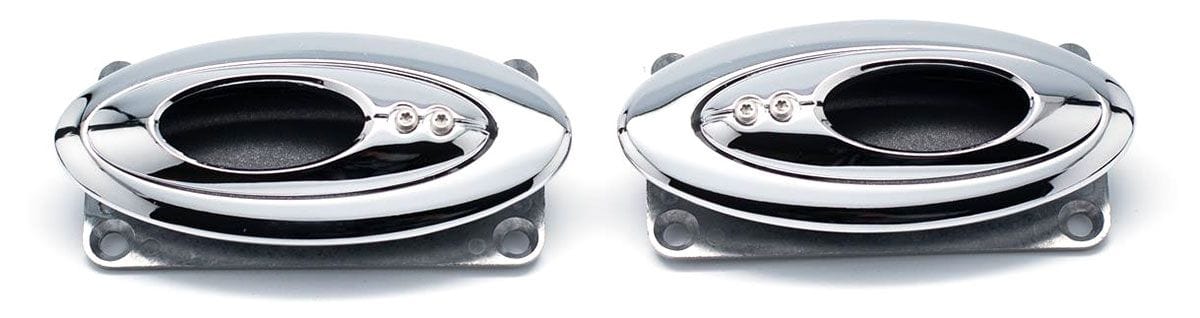 CLAYTON Chrome Plated with Carbon Inserts Billet Elliptical Open Door Handle CLA-EL503 Autofit