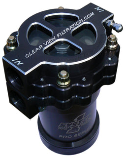 CLEARVIEW -12AN Inlet/Outlet Ports With 115 Micron Element, Suit System 1 Oil F 4" Screw-On Oil Filter Assembly - Black Anodised CV405-115-B Autofit