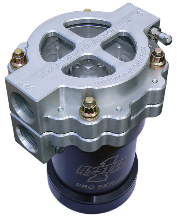 CLEARVIEW -12AN Inlet/Outlet Ports With 115 Micron Element, Suit System 1 Oil F 4" Screw-On Oil Filter Assembly - Clear Anodised CV405-115 Autofit