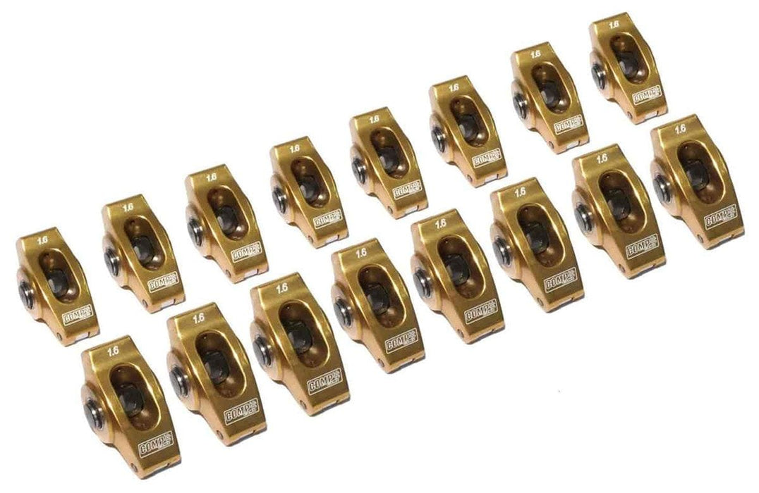 COMP Suit Small Block Chev Ultra-Gold Roller Rocker 3/8", 1.6 Ratio CO19002-16 Autofit