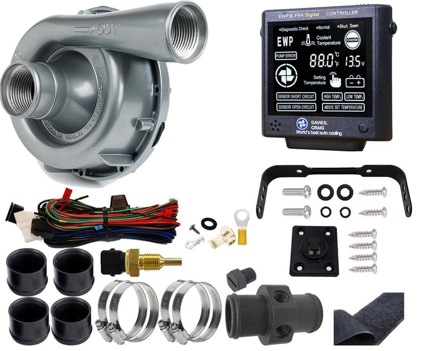 DC Aluminium Electric Water Pump - 115 Litres/Min Suit Engines 6-8 Cyl O EWP & LCD Controller Kit DC8950 Autofit