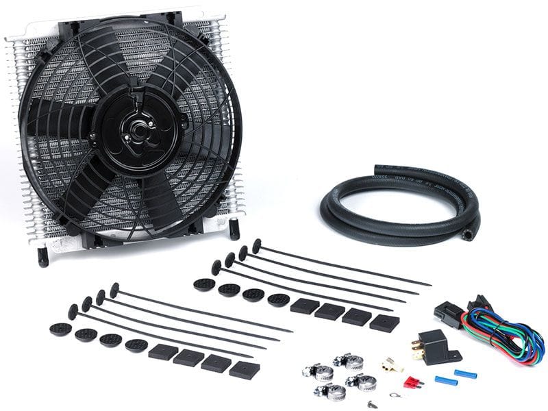 DC With 10" Thermo Fan & 3/8" Push-On Hose, 280mm (W) x 300mm (L) x 69mm Hydra-Cool Heavy Duty Transmission Cooler DC691 Autofit