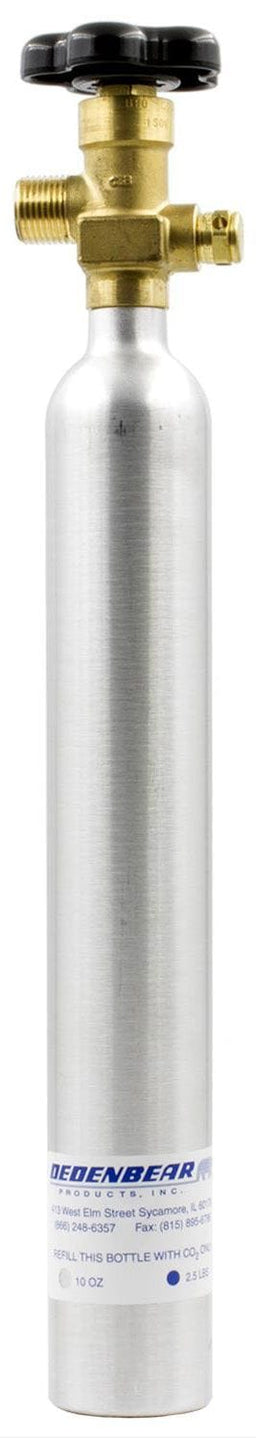 DEDENBEAR 10oz, 16.5" x 2" CO2 Bottle With Valve DE-AB10V Autofit