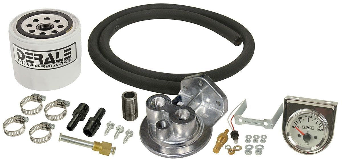 DERALE 1/2" NPT Inlet/Outlet Ports. 3-1/2" O.D x 3-1/8" Derale Premium Transmission Filter Kit DP13091 Autofit