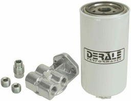 DERALE 1/2" NPT Inlet/Outlet Side Ports. 3-1/2" O.D x 7-5/8" Derale Single Mount Fuel / Water Separator Kit DP13070 Autofit