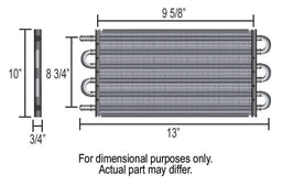 DERALE 11/32" Barb Inlets. 13" L x 10" H x 3/4" W Derale Dyno-Cool 6000 Series Transmission Cooler Kit DP12907 Autofit