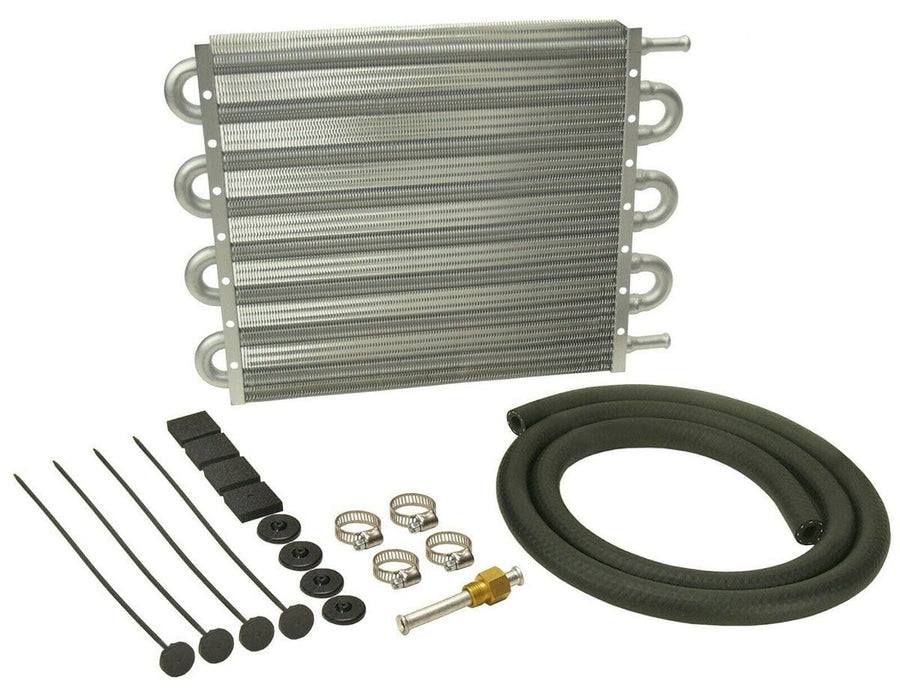 DERALE 11/32" Barb Inlets. 13" L x 10" H x 3/4" W Derale Dyno-Cool 6000 Series Transmission Cooler Kit DP12907 Autofit