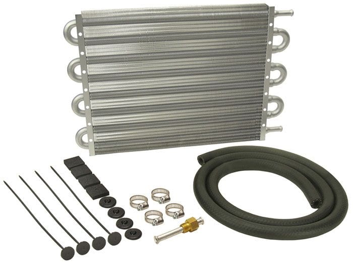 DERALE 11/32" Barb Inlets. 15-1/4" L x 10" H x 3/4" W Derale Dyno-Cool 6000 Series Transmission Cooler Kit DP12904 Autofit