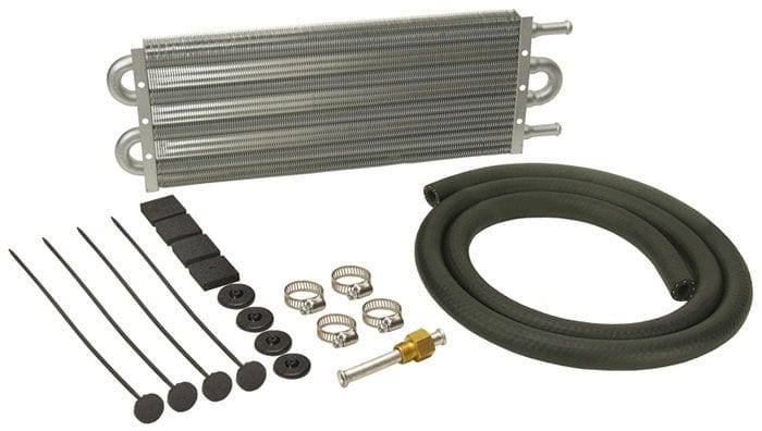 DERALE 11/32" Barb Inlets. 15-1/4" L x 5" H x 3/4" W Derale Dyno-Cool 6000 Series Transmission Cooler Kit DP12902 Autofit