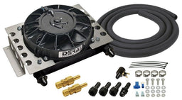 DERALE 12-3/4"W x 9-3/8"H x 4-5/16"D Derale Atomic-Cool Remote Mount Transmission Cooler Kit with Fan DP15950 Autofit