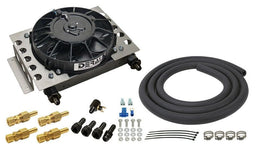 DERALE 12-3/4"W x 9-3/8"H x 4-5/16"D Derale Universal Atomic-Cool Remote Mount Transmission Cooler Kit with Fan DP139 Autofit