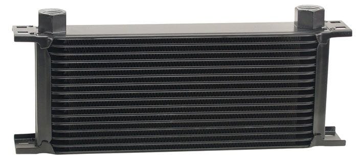 DERALE 13"W x 5-9/16"H x 2"D Derale Stacked Plate Cooler 16 Rows, Inlet Size -10AN O-ring Female DP51678 Autofit