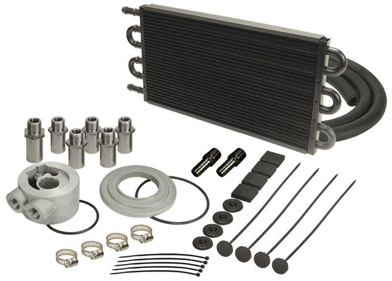 DERALE 16-5/8" L x 7-5/8" H x 3/4quot; W Derale Tube & Fin Engine Oil Cooler Kit (sandwich adapter) DP15505 Autofit
