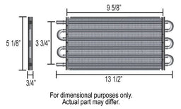 DERALE -6AN 13-1/2" L x 5-1/8" H x 3/4" W Derale Series 7000 Transmission Cooler DP13311 Autofit