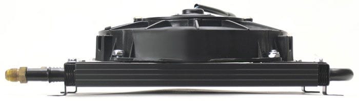 DERALE -6AN Inlets. 13-5/8" L x 10-1/4" H x 3-5/8" W Derale Dyno-Cool 8 Pass Remote Mount Cooler with Fan DP12732 Autofit