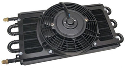 DERALE -6AN Inlets. 17-1/2" L x 7-5/8" H x 3-3/4" W Derale Dyno-Cool 6 Pass Remote Mount Cooler with Fan DP12731 Autofit