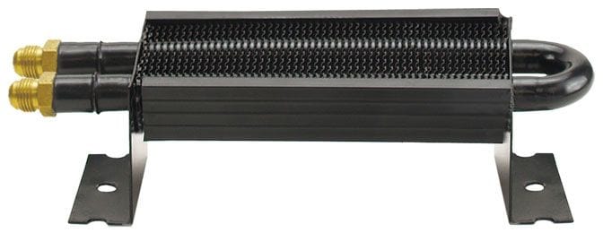 DERALE -6AN Inlets. 8-1/8" L x 2-3/4" H x 1-7/8" W Derale Compact Fluid Cooler DP13310 Autofit