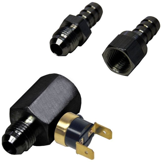 DERALE Hose Barb Fittings Included Derale Universal Standard Series In-Line Fluid Thermostat -6 AN x -6 AN DP13021 Autofit