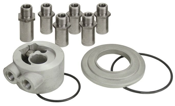 DERALE suits Various Engine Threads, 3/8" NPT Ports Derale Universal Engine Sandwich Adapter DP25782 Autofit
