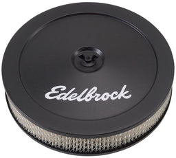 EDELBROCK 10" X 2" round Air Cleaner with black powder coat finish 3-1/2" tall Signature Series Air Cleaner ED1203 Autofit