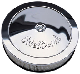 EDELBROCK 14" diameter with 3" element, 3-5/16" overall height Pro-Flo Chrome Air Cleaner ED1207 Autofit
