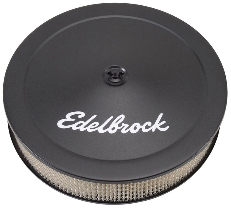 EDELBROCK 14" round Air Cleaner with black powder coat finish, 3-3/4" tall Signature Series Air Cleaner ED1223 Autofit
