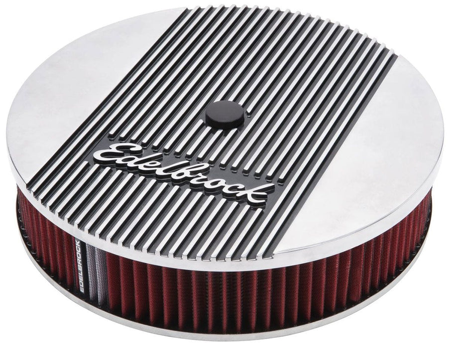 EDELBROCK 14" x 3" With 5/8" Drop Base Elite 2 Series Round Air Cleaner - Polished ED4266 Autofit