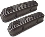 EDELBROCK 1958-1976 Ford FE, 5" overall ht. Classic Aluminium Series Valve Covers - Black Finish ED41623 Autofit