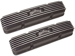 EDELBROCK 1959-86 Small Block Chevy 262-400, 3-1/2" overall ht. Classic Aluminium Series Valve Covers - Black Finish ED41453 Autofit