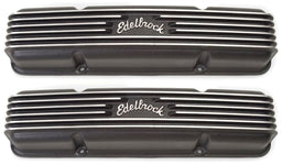 EDELBROCK 1959-86 Small Block Chevy 262-400, 3-1/2" overall ht. Classic Aluminium Series Valve Covers - Black Finish ED41453 Autofit