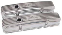 EDELBROCK 1959-86 Small Block Chevy 262-400 with oil fill hole, 3-1/2" overall Classic Aluminium Series Valve Covers - Polished Finish ED4144 Autofit