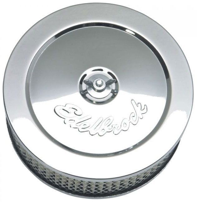 EDELBROCK 6" diameter with 2" element, 3-5/8" overall height Pro-Flo Chrome Air Cleaner ED1209 Autofit