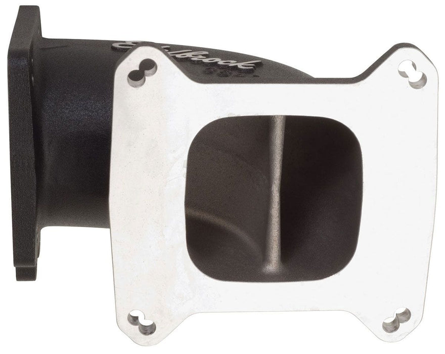 EDELBROCK 95mm Throttle Body to Square-Bore Flange High Flow Intake Elbow - Black Powder Coated Finish ED38493 Autofit