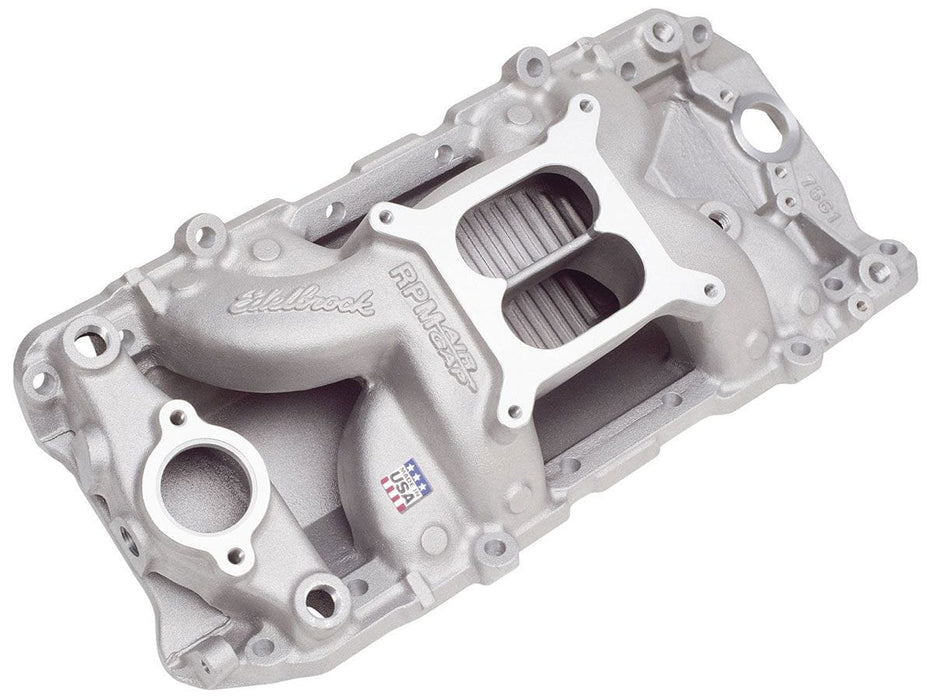 EDELBROCK Big Block Chevy oval port heads, 1500-6500 rpm RPM Air-Gap 2-O Intake Manifold ED7561 Autofit