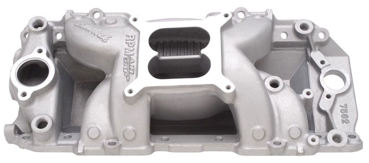 EDELBROCK Big Block Chevy rectangle port heads, 1500-6500 rpm RPM Air-Gap 2-R Intake Manifold ED7562 Autofit
