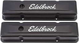 EDELBROCK Chevrolet 262-400 '59-86 (tall), 3.7" overall height Signature Series Black Valve Covers ED4643 Autofit