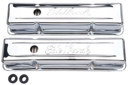 EDELBROCK Chevrolet 262-400 '59-86 (tall), 3.7" overall height Signature Series Chrome Valve Covers ED4649 Autofit
