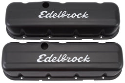 EDELBROCK Chevrolet 396-454 V8 '65 & later (tall), 3.8" overall height Signature Series Black Valve Covers ED4683 Autofit