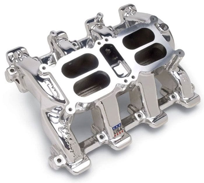 EDELBROCK Chevy LS1-LS6, 1500-6500 rpm, w/Timing Control Module for 24 tooth re RPM Air-Gap Dual-Quad Intake Manifold - EnduraShine finish ED75184 Autofit