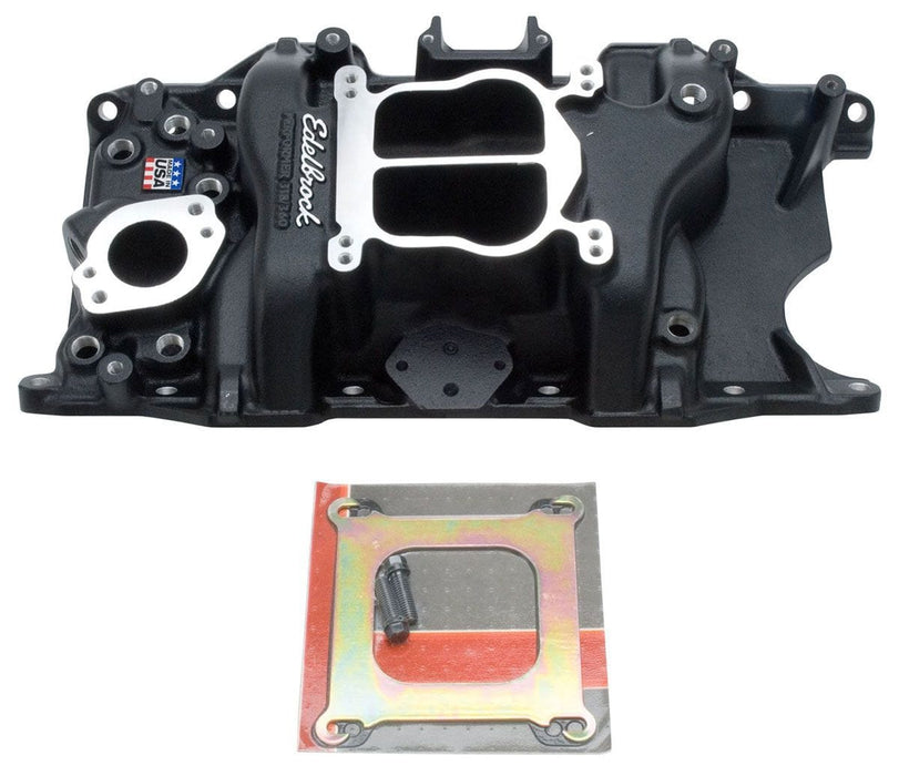 EDELBROCK Chrysler 318-360, Idle - 5500 rpm, Dual Plane, non-EGR, Black Finish Performer Intake Manifold ED21763 Autofit
